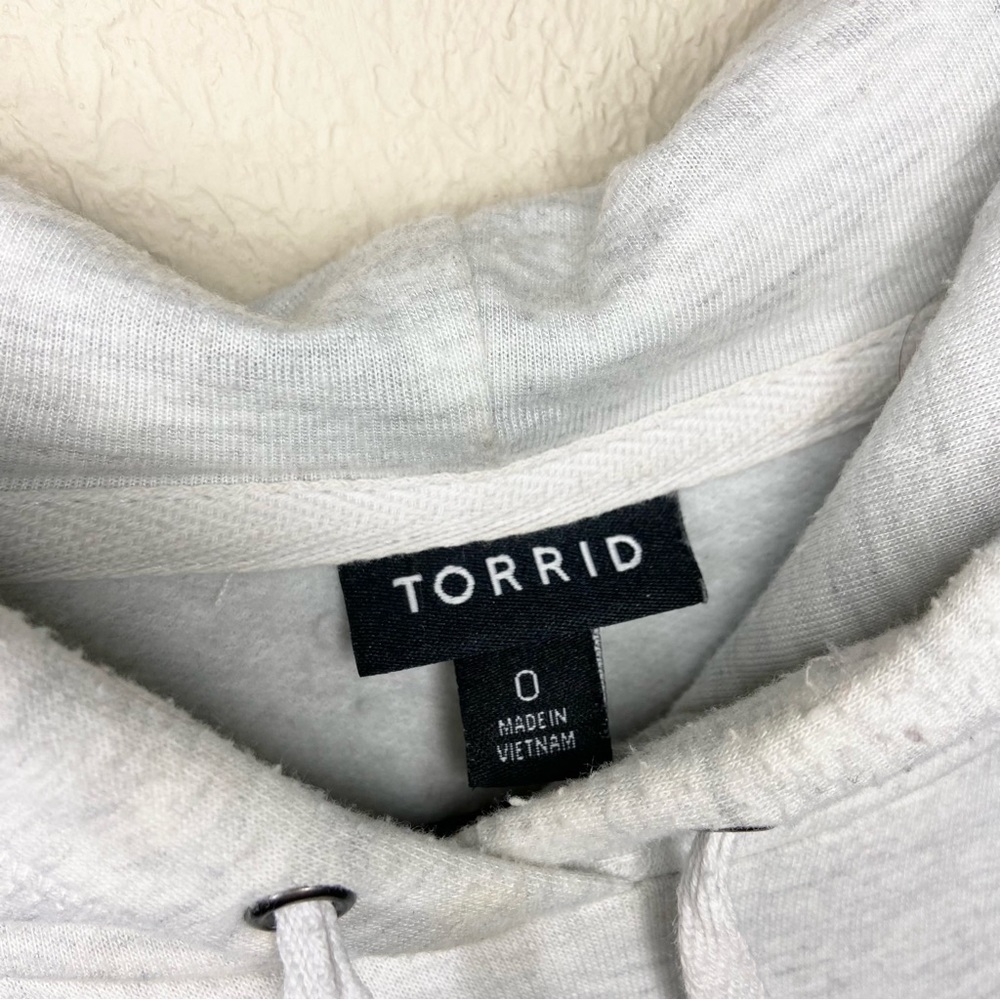 Women’s Torrid Fleece Raglan Tunic Hoodie Oatmeal Heather Size 0 - Picture 6 of 8